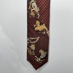 Tango by Max Raab Men's Necktie 3 ½” Vintage Golf 100% Silk Tie Brown & Beige